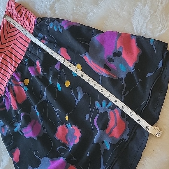 ROXY Strapless Striped Abstract Floral Printed Sun Dress Size M - Picture 7 of 12